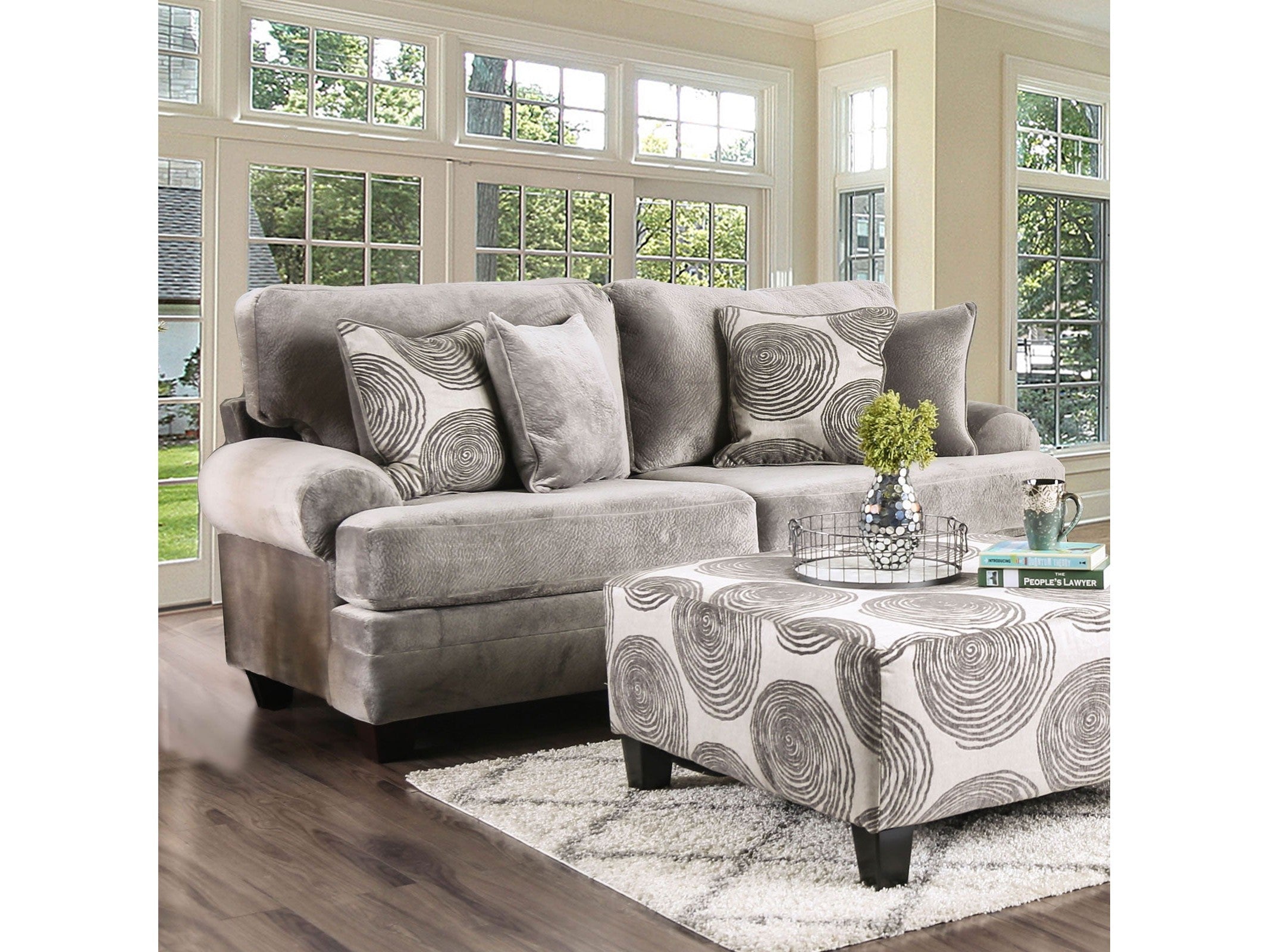 Bonaventura Gray/Pattern Sofa
