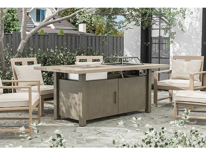 Bordeaux Natural/Light Gray/Beige 6 PieceOutdoor Dining Set