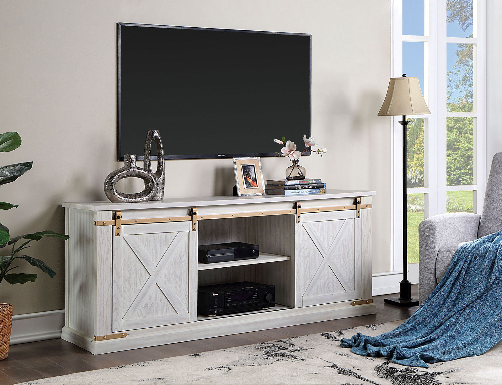 Borrego Antique White TV Stand, Antique White