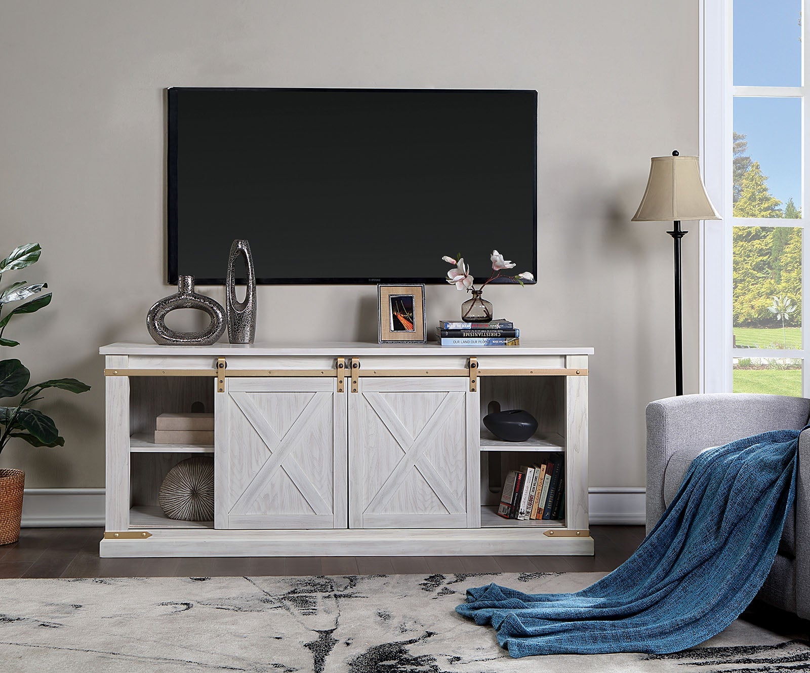 Borrego Antique White TV Stand, Antique White