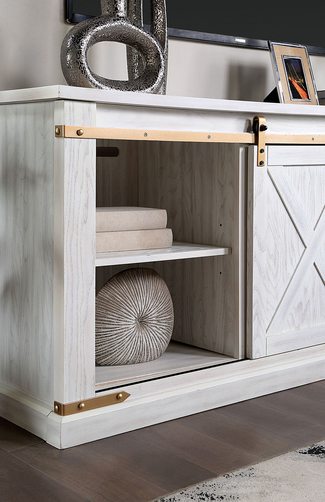 Borrego Antique White TV Stand, Antique White
