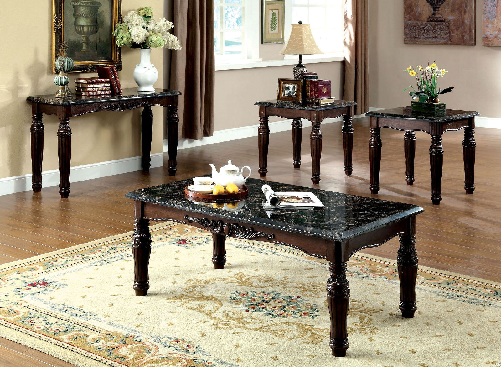 Brampton Espresso/Black 3 Pc. Table Set