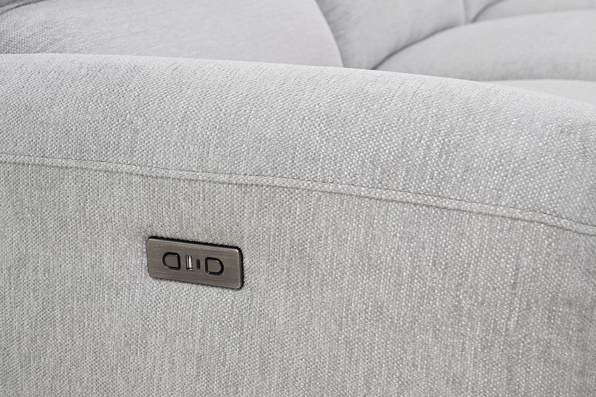 Brande Light Gray Power Sectional