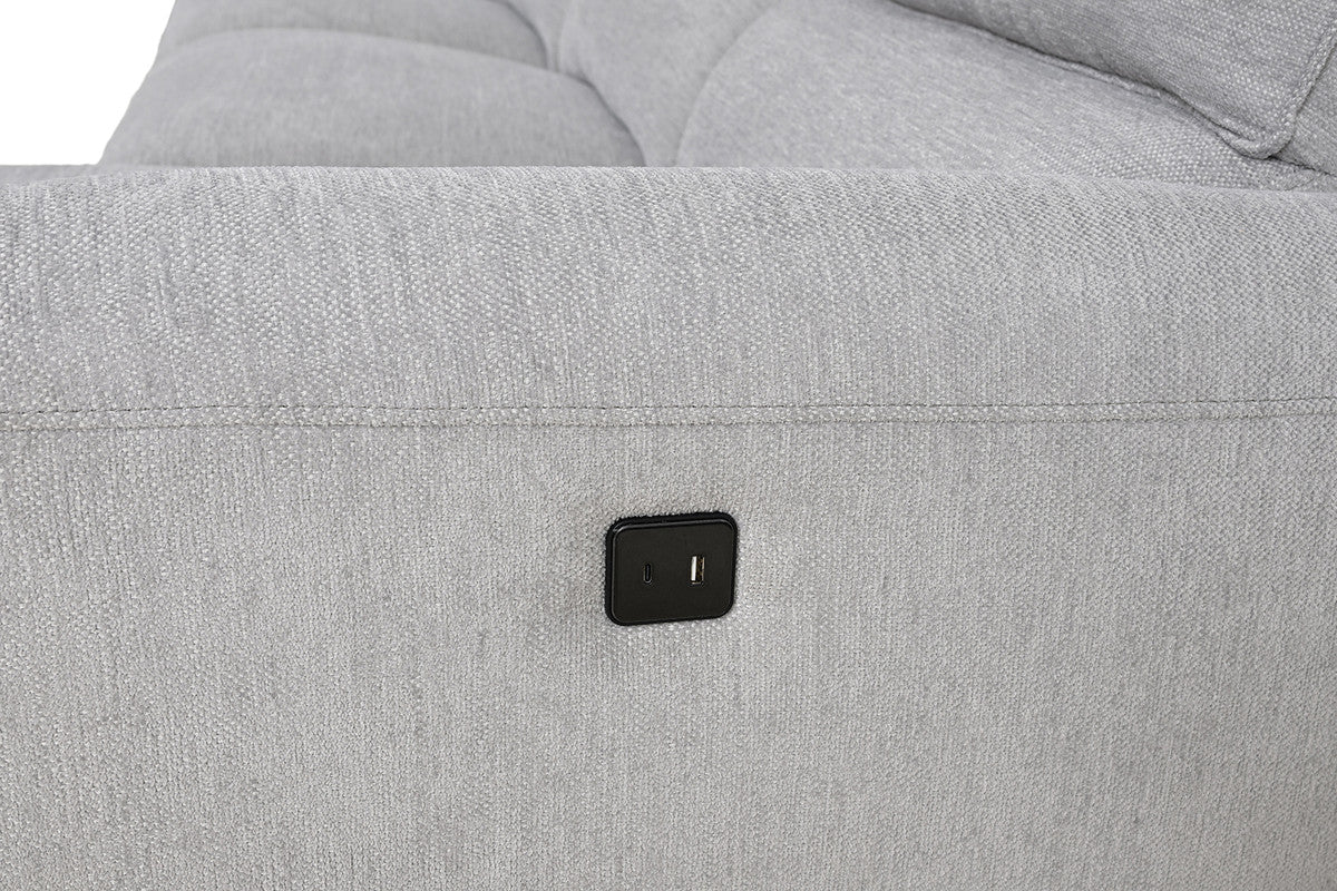Brande Light Gray Power Sectional