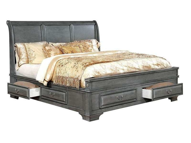 Brandt Gray Storage Platform Bed