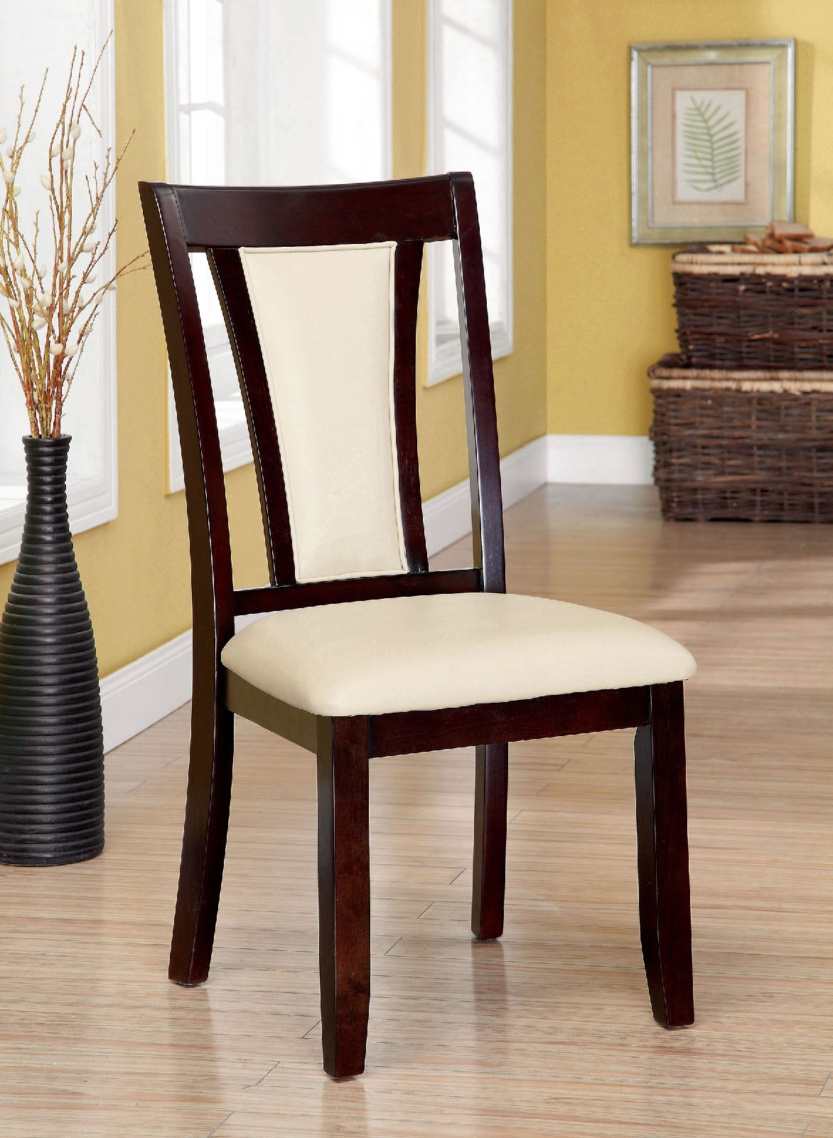 Brent Dark Cherry/Ivory Dining Room Set / 7-Piece