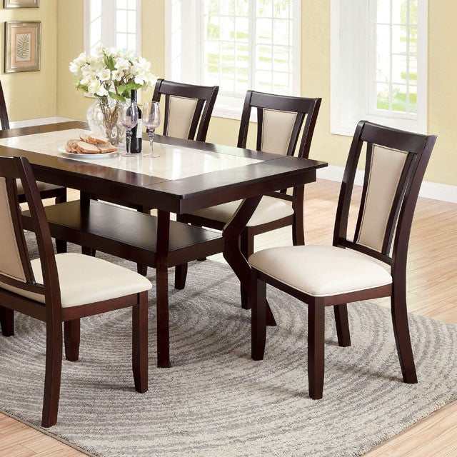 Brent Dark Cherry/Ivory Dining Table
