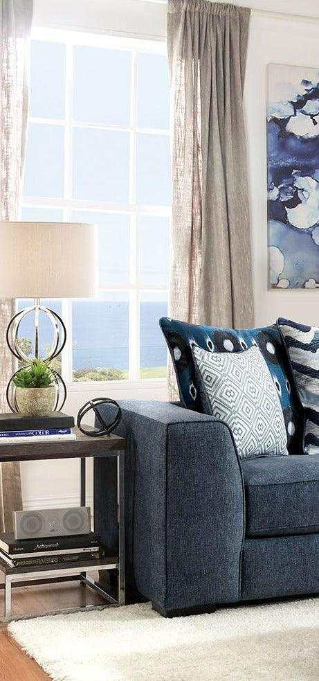 Brielle Blue L Shape Sectional Sofa