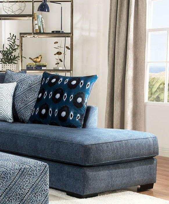 Brielle Blue L Shape Sectional Sofa