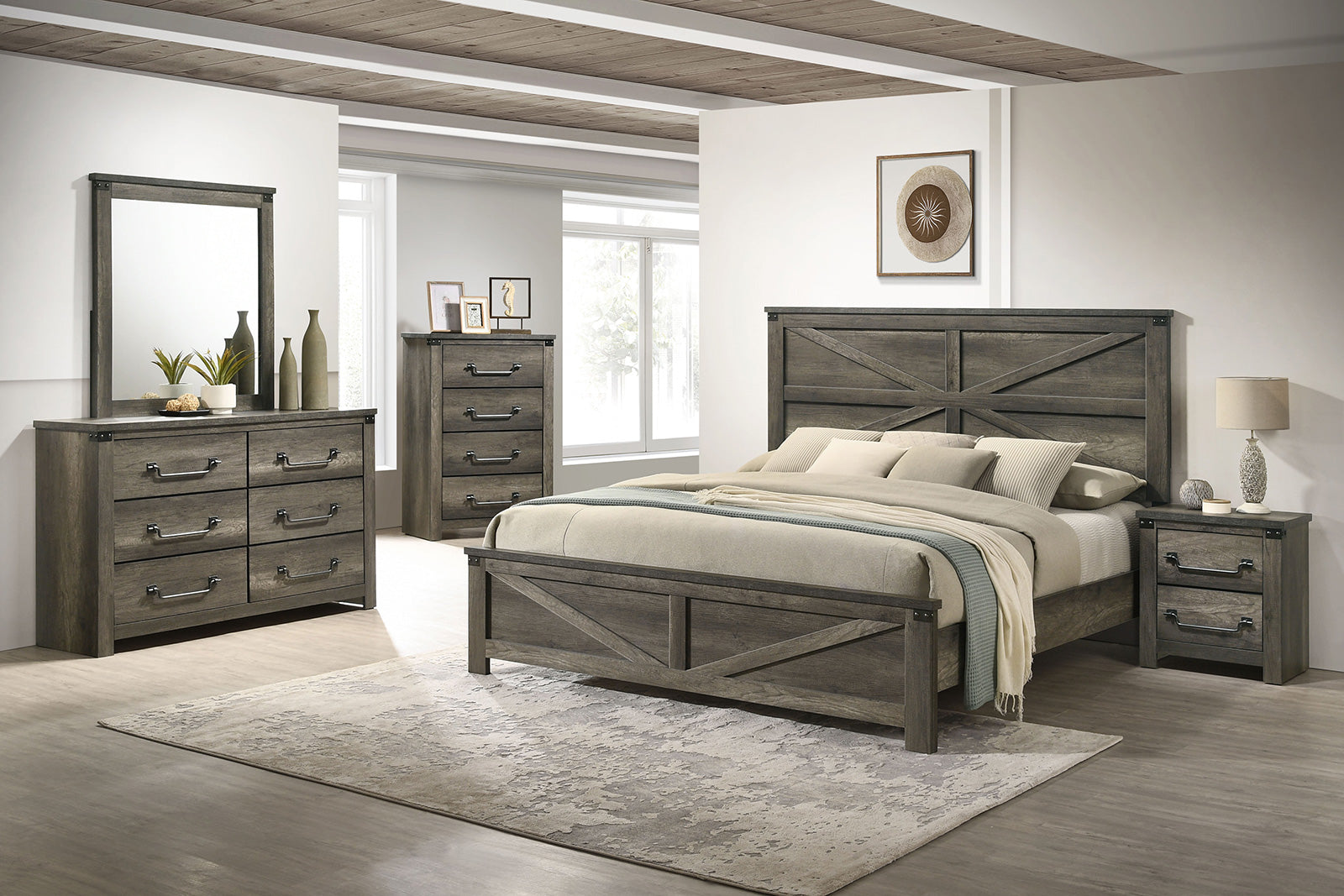 Britonale Gray Eastern King Bed