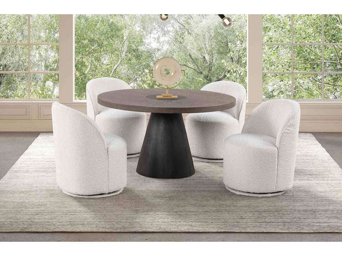 Broager Rustic Oak/Dark Walnut 5 Pc. Round Dining Table Set