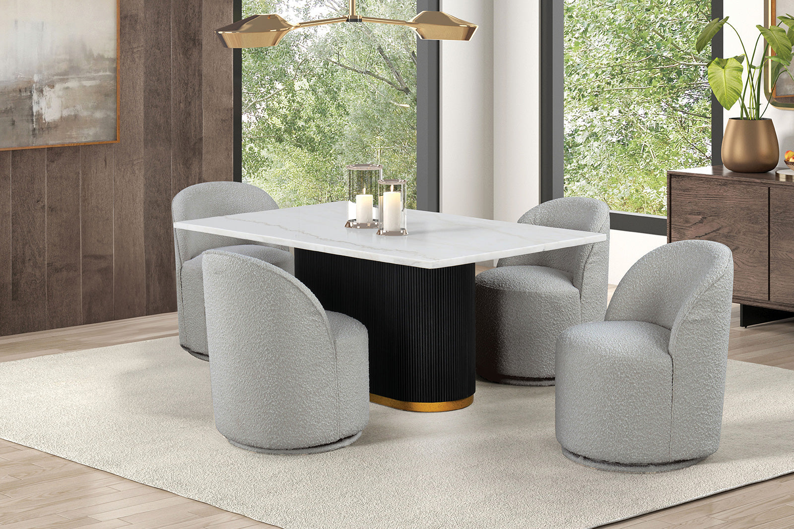 Broager White Swivel Chair