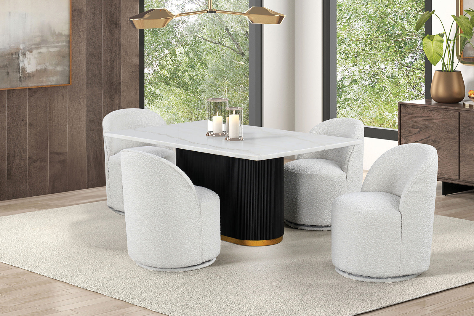 Broager White Swivel Chair