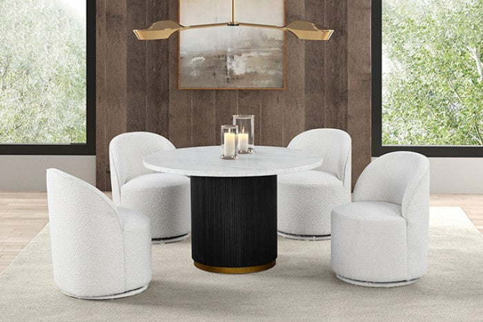 Broager White Swivel Chair