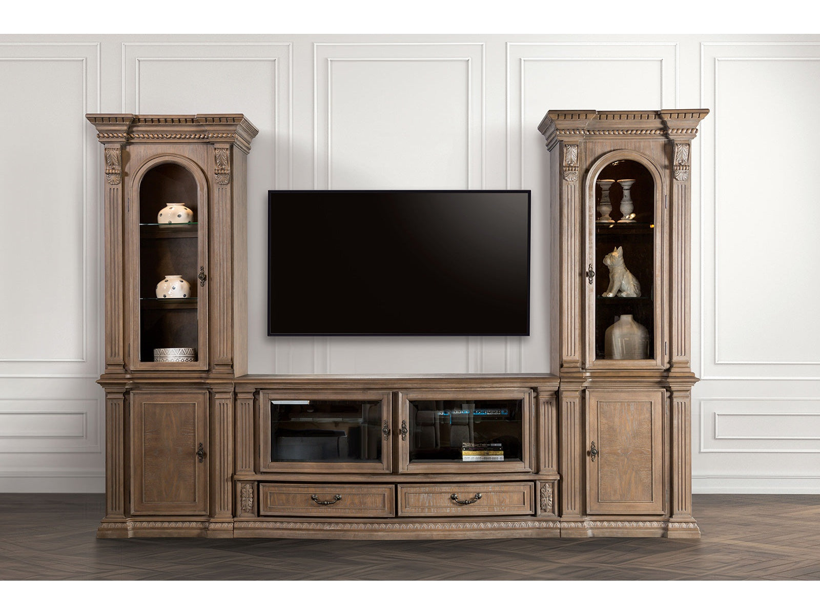 Bromoak Weathered Oak Tv Console