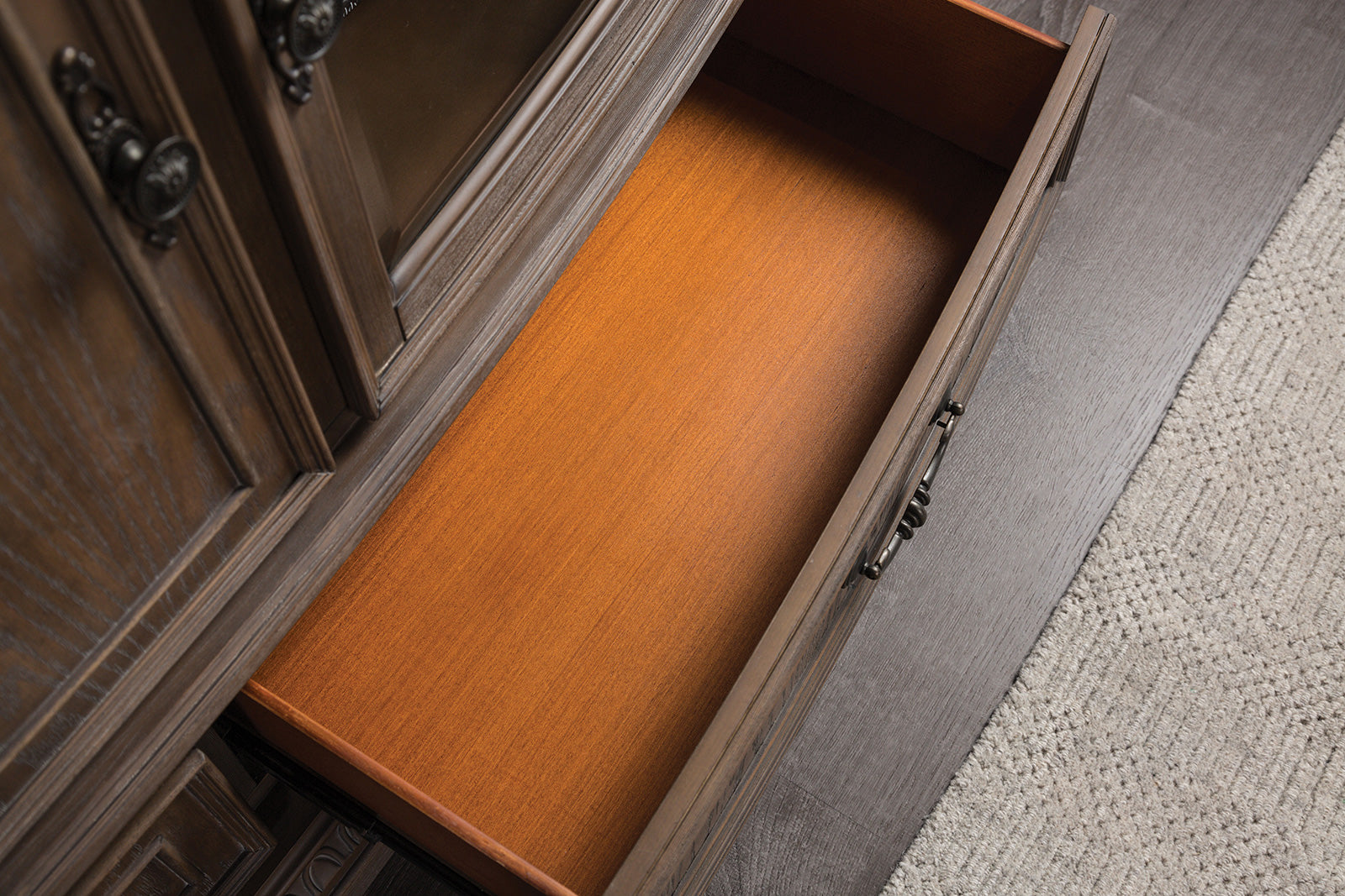 Bromoak Weathered Oak Tv Console