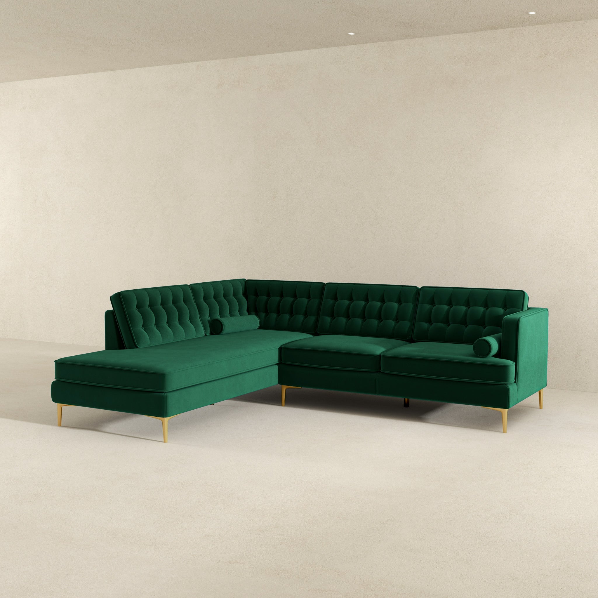 Brooke Green  Sectional Sofa Left Facing