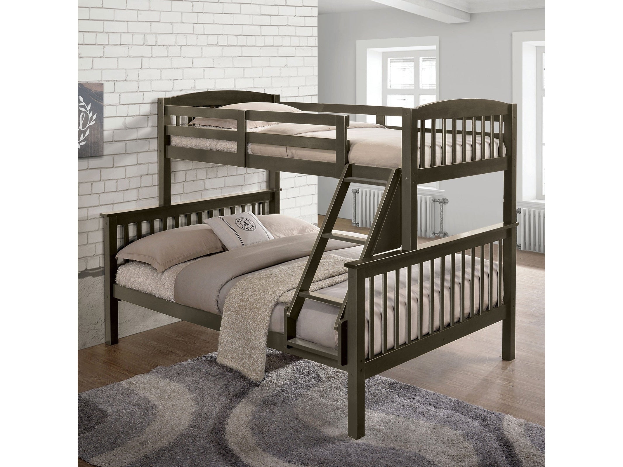 Brookings Gray Twin/Full Bunk Bed
