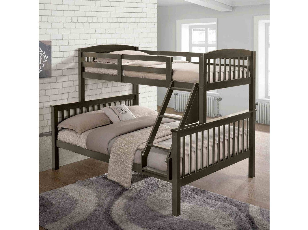 Brookings Gray Twin/Full Bunk Bed w/ Mattresses