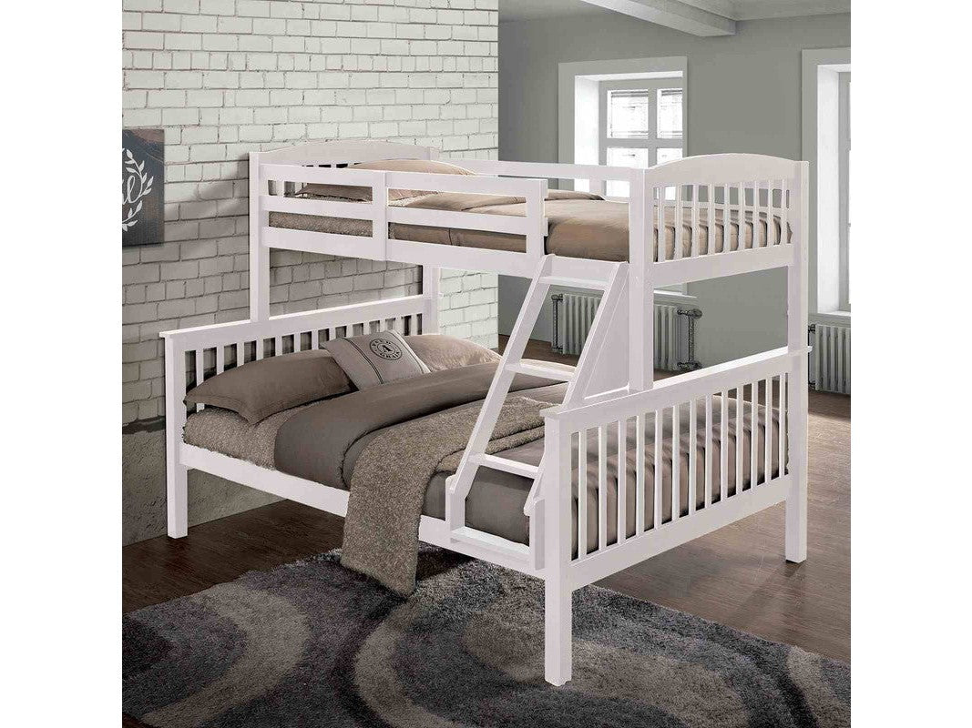 Brookings White Twin/Full Bunk Bed w/ Mattresses
