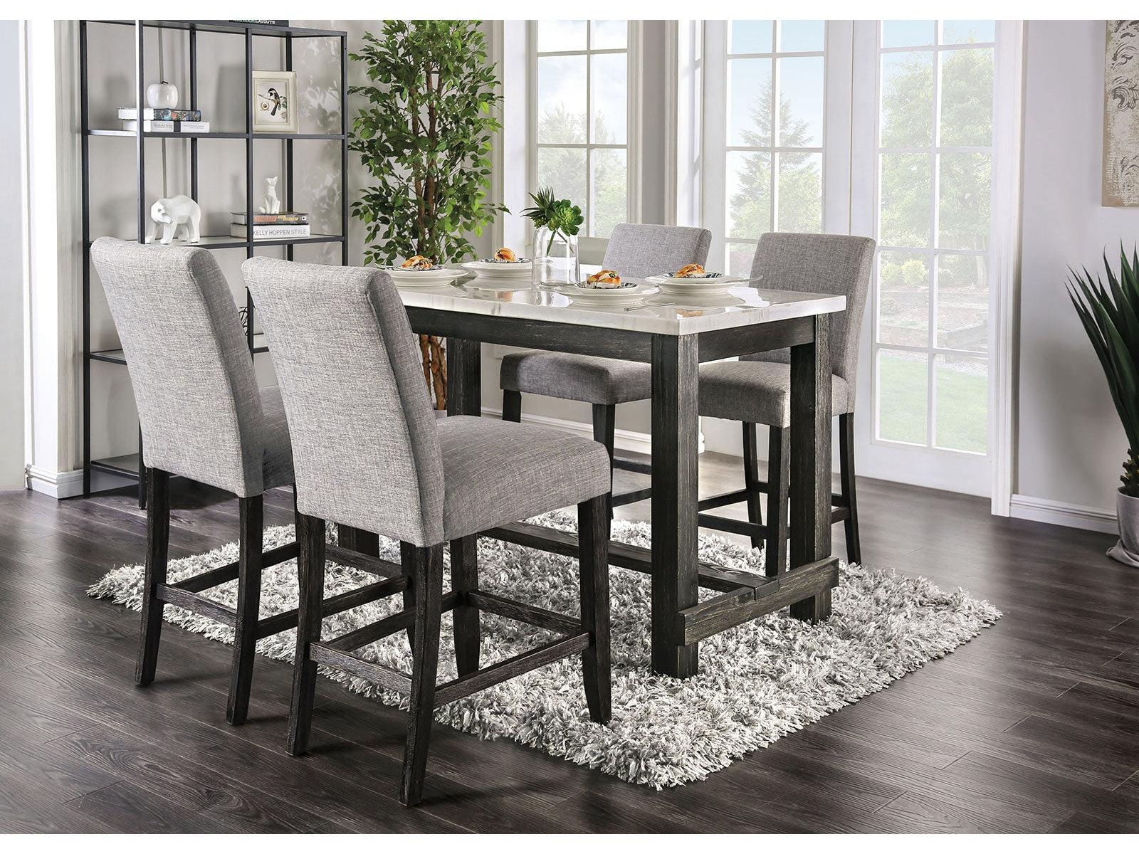 Brule White/Antique Black 5 Pc. Counter Height Dining Room Set