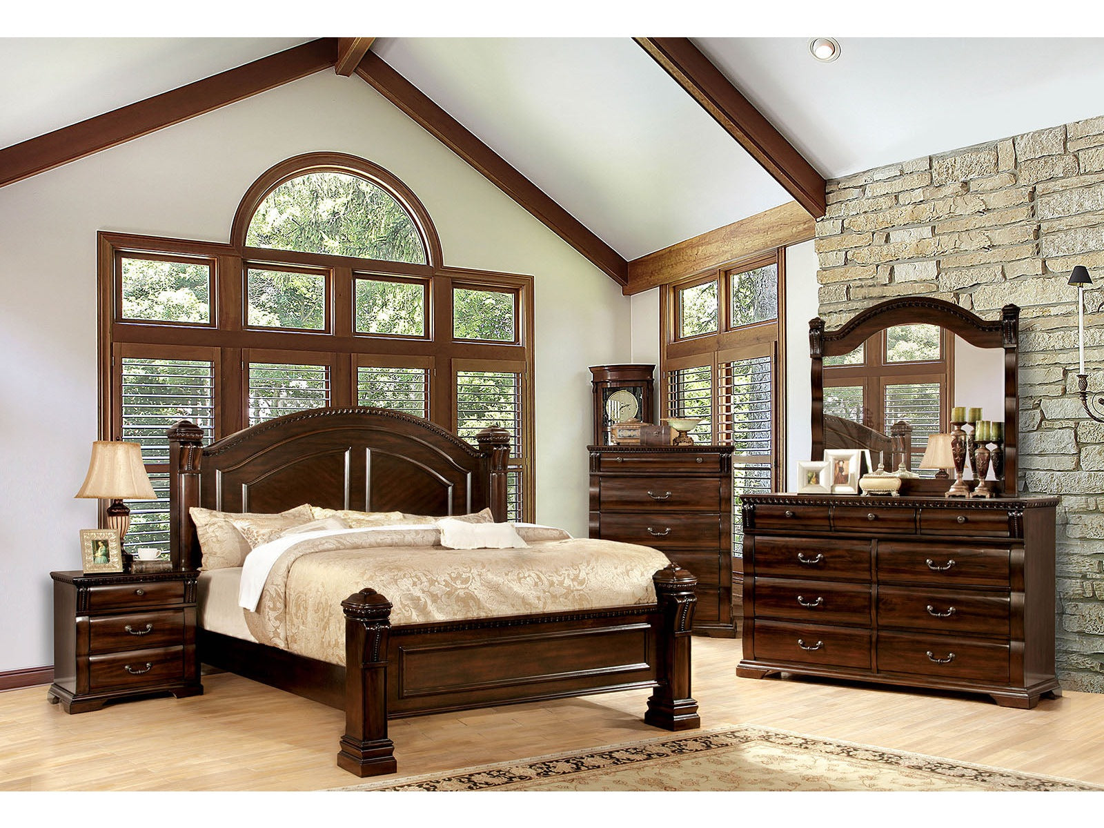 Burleigh Cherry 5 Pc. Queen Bedroom Set w/ Chest
