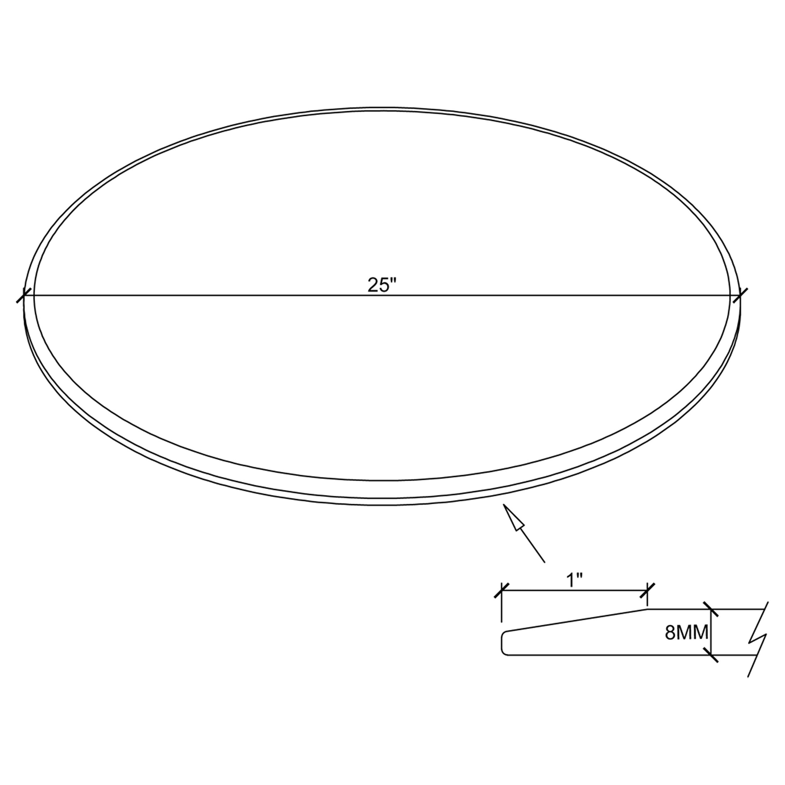 54-inch 10mm Round Clear Tempered Glass Top