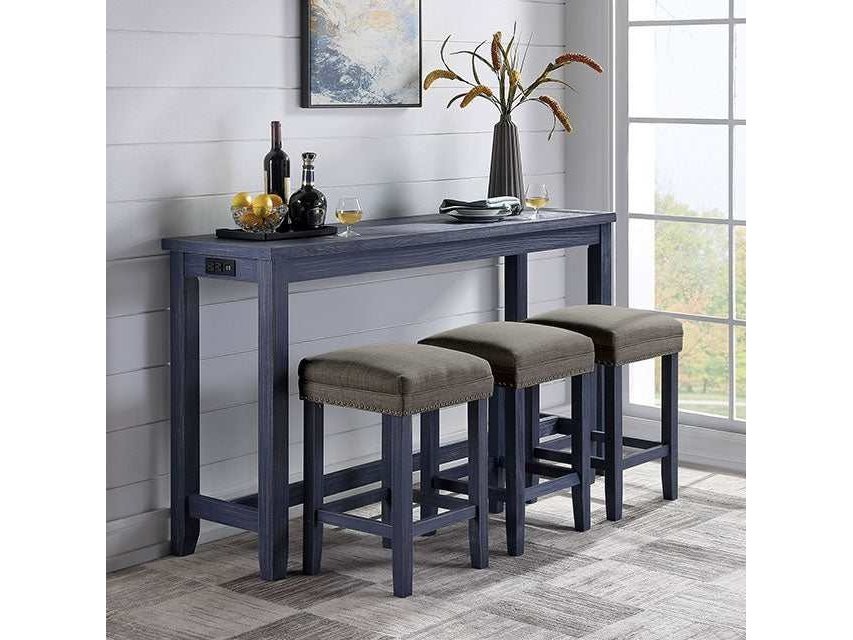 Caerleon Antique Blue/Gray 4 Pc. Counter Height Table Set