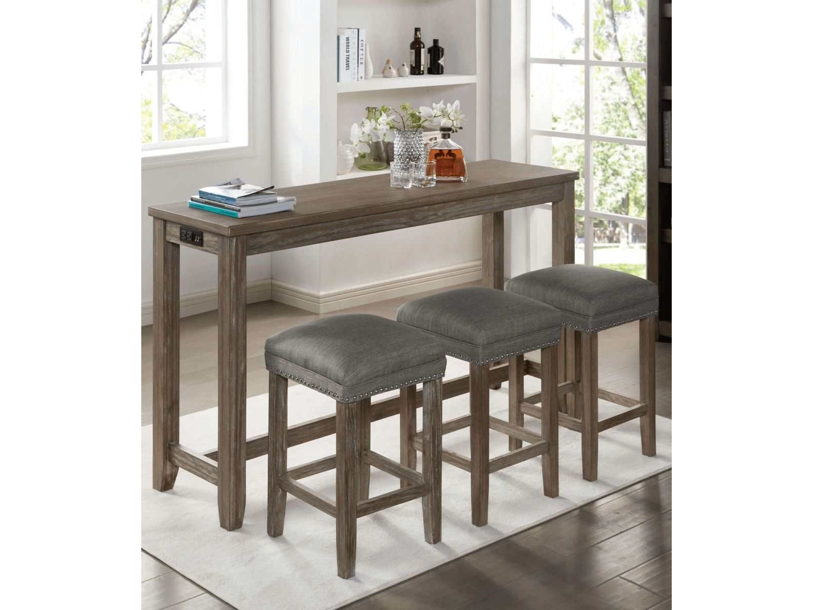 Caerleon Gray Counter Ht. Dining Set / 4pc
