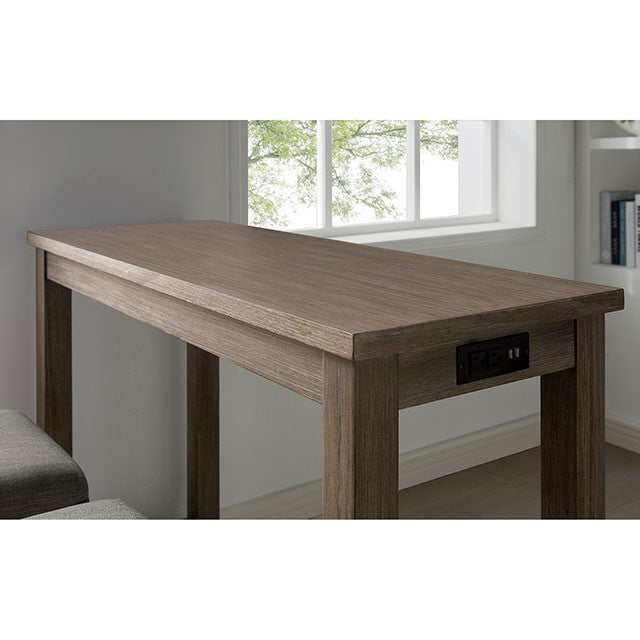 Caerleon Wire-Brushed Gray/Gray 3 Pc. Counter Height Table Set