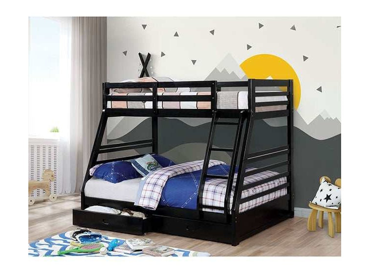 California Black Twin/Full Bunk Bed