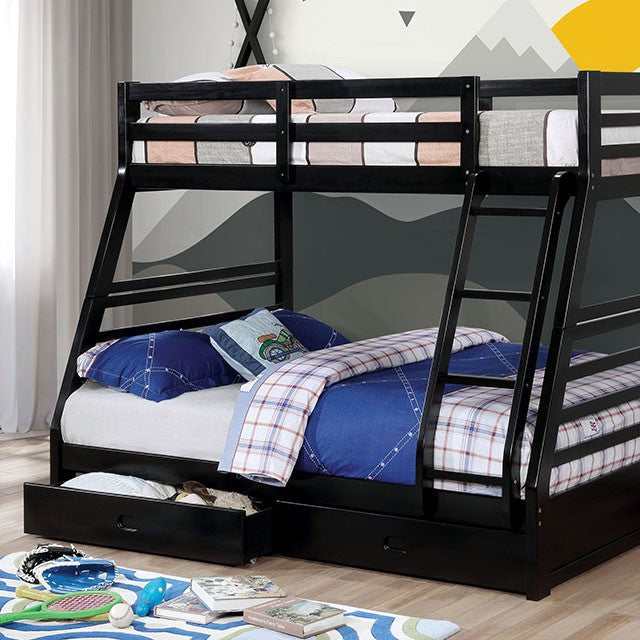 California Black Twin/Full Bunk Bed