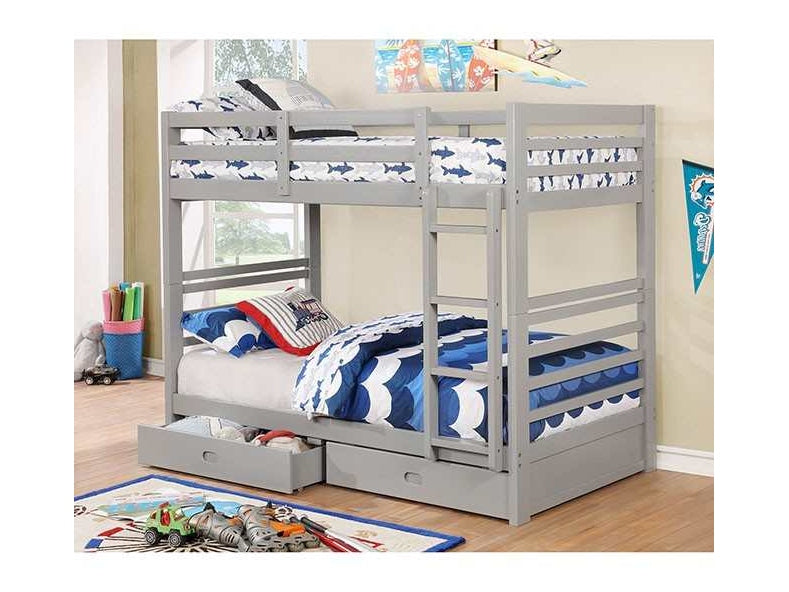 California Gray Twin/Twin Bunk Bed