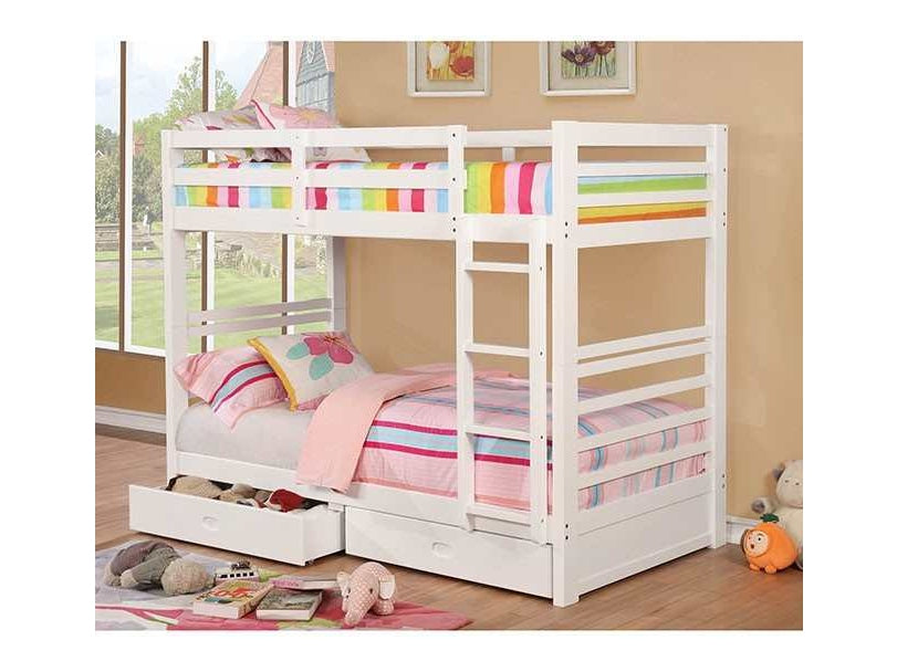 California White Twin/Twin Bunk Bed