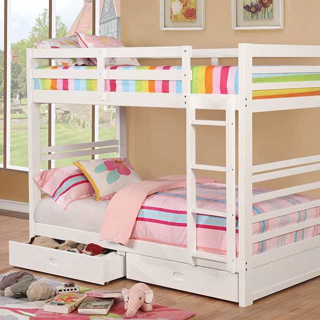California White Twin/Twin Bunk Bed