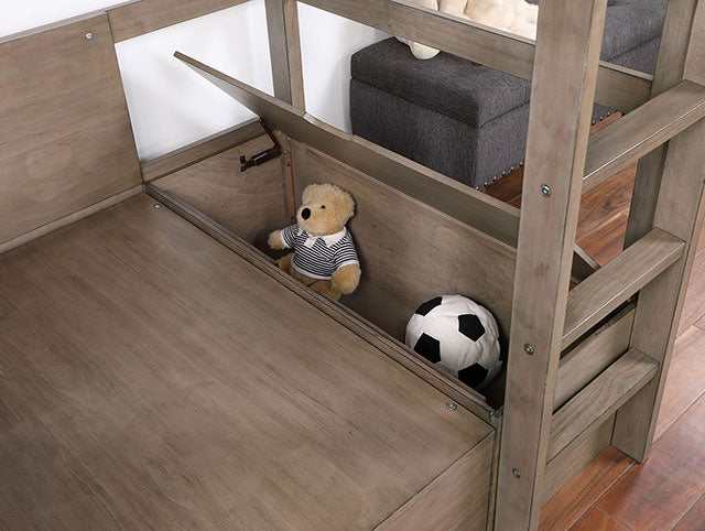 Callistus Warm Gray Twin/Workstation Loft Bed