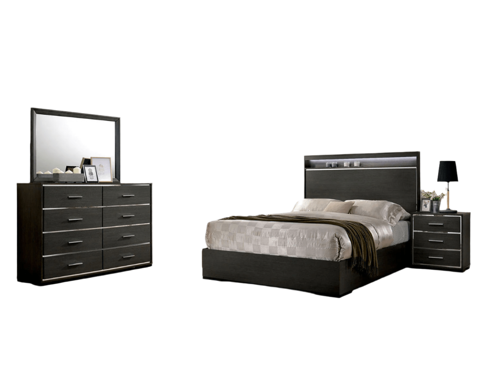 Camryn Warm Gray 5 Pc. Queen Bedroom Set w/ 2NS