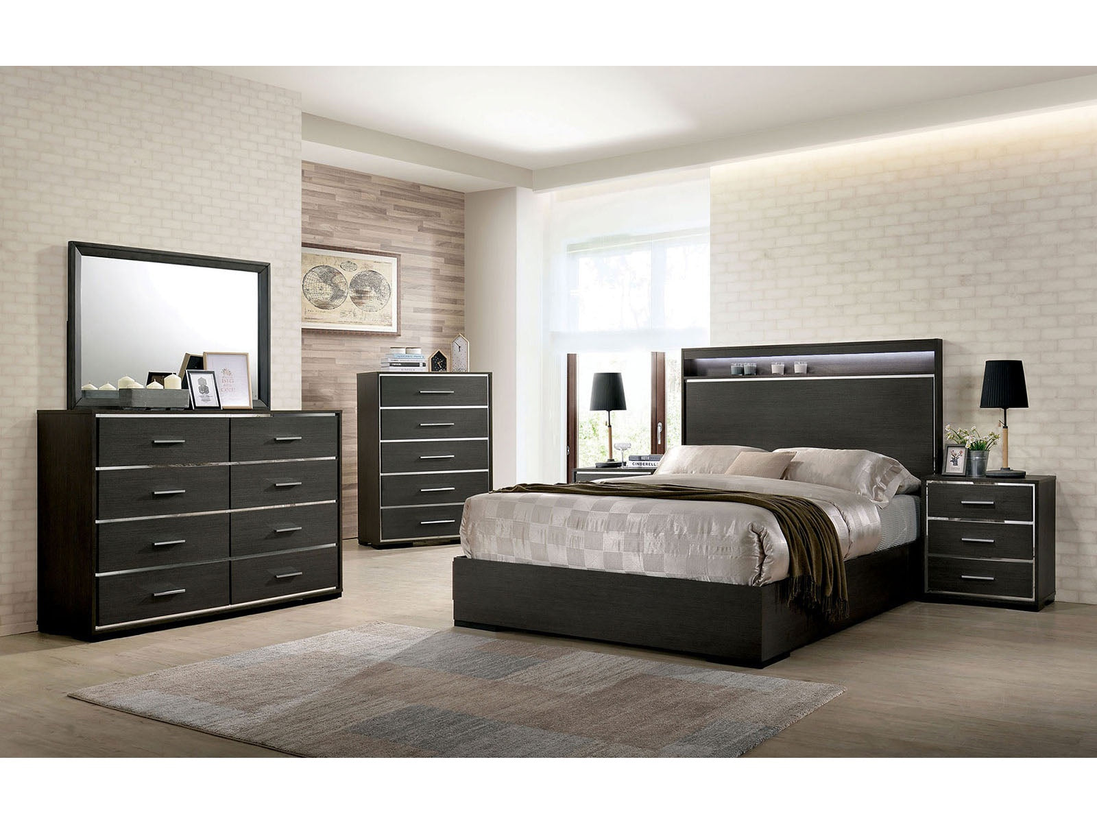 Camryn Warm Gray 5 Pc. Queen Bedroom Set w/ Chest