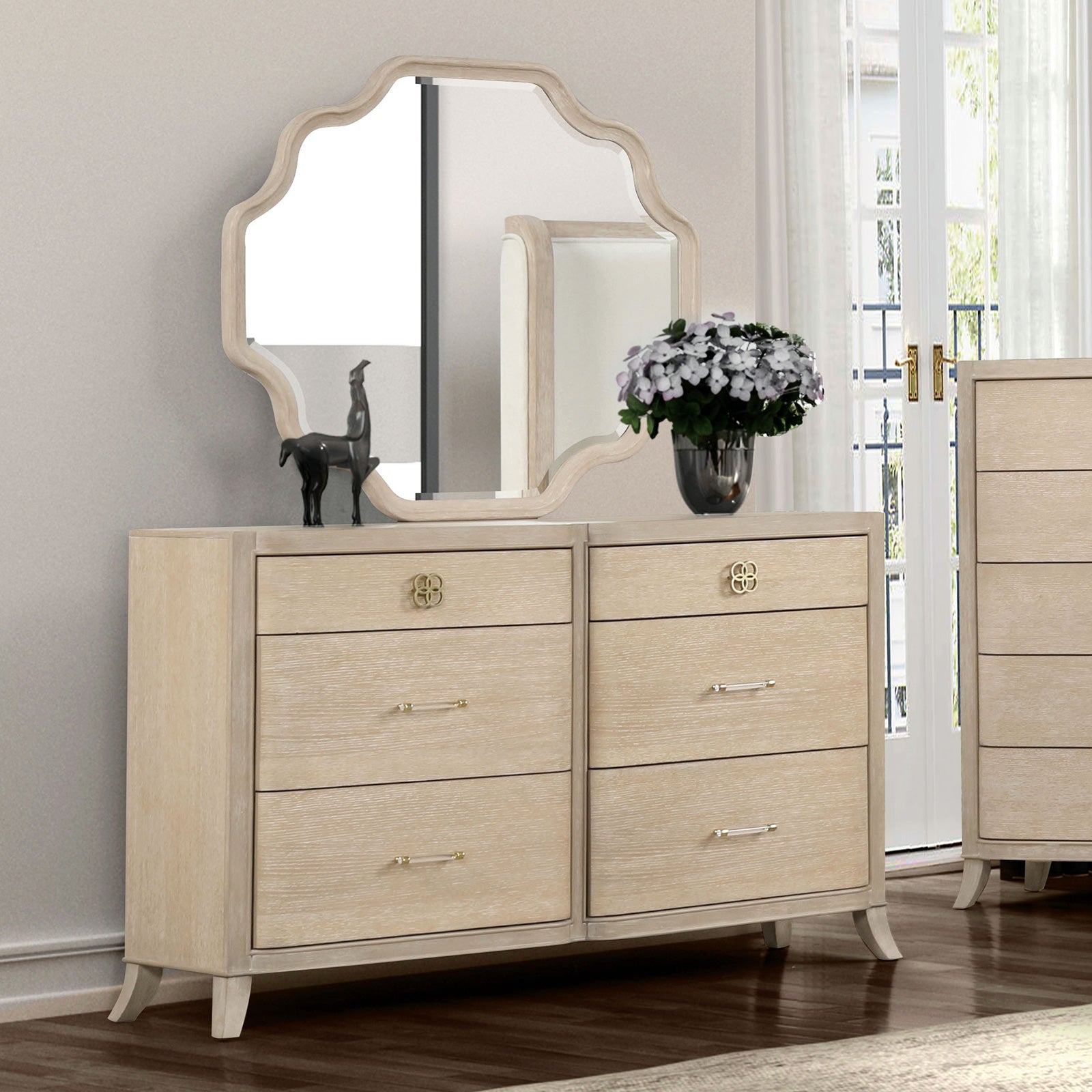 Candra Natural Oak Queen 5 Piece Bedroom Set w/2 Nightstands