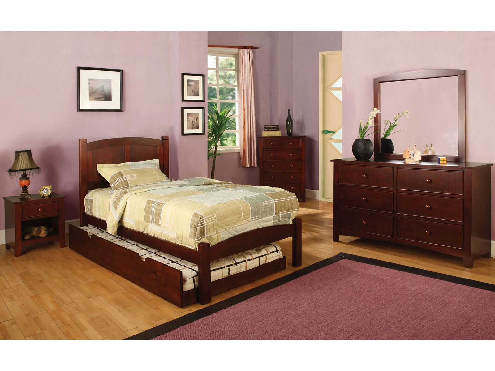 Cara Cherry 4 Pc. Twin Bedroom Set
