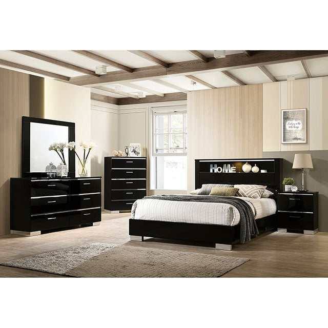 Carlie Black/Chrome California King Bed