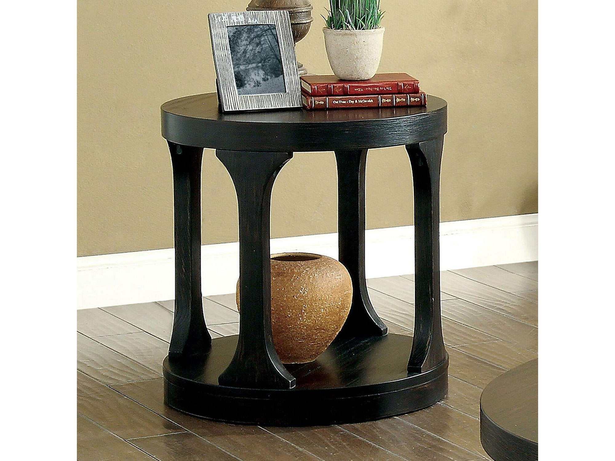 Carrie Antique Black End Table