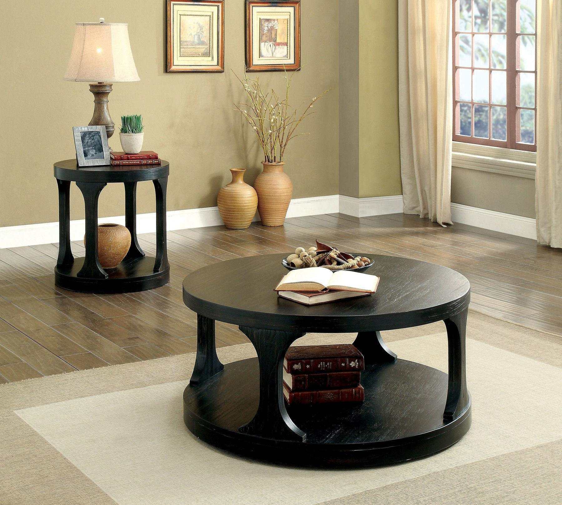 Carrie Antique Black End Table