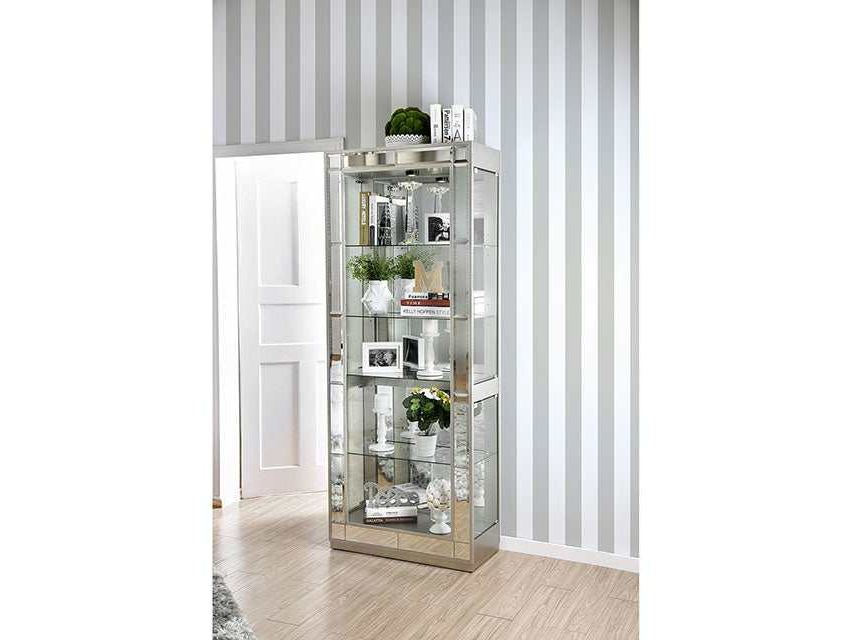Carrollton Chrome Curio Cabinet