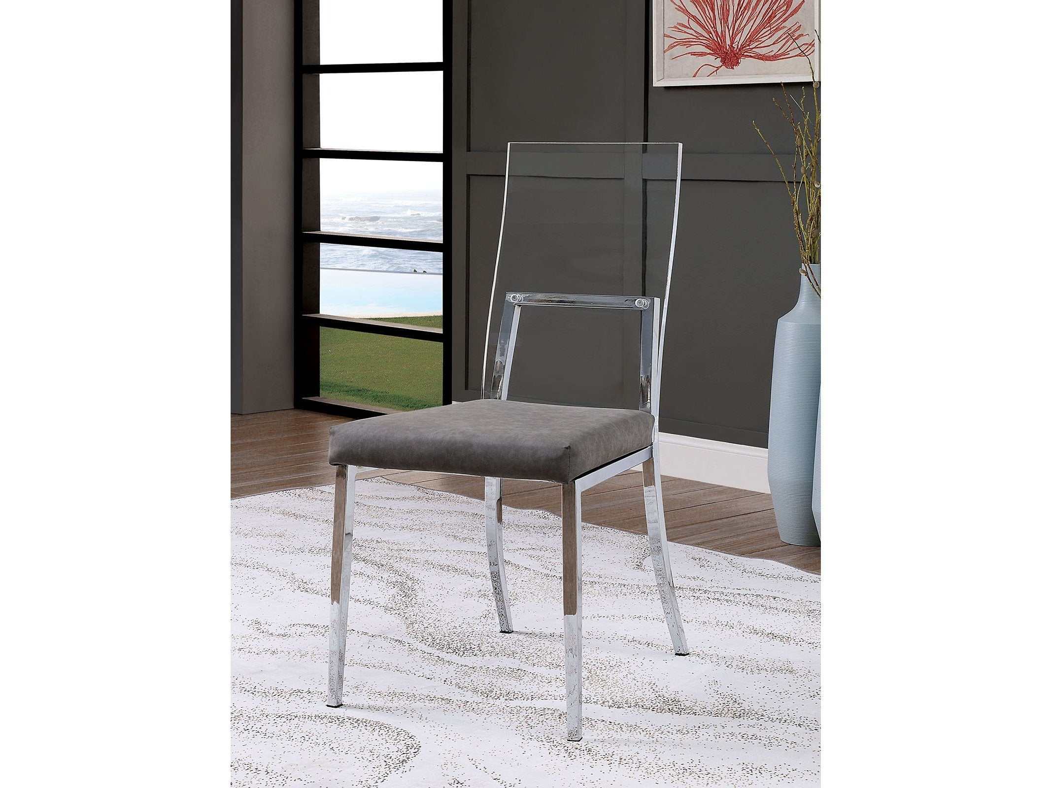 Casper Chrome & Glass Dining Room Set / 7pc