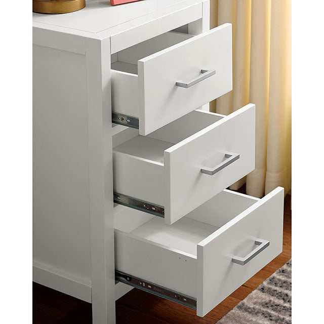Cassidy White Twin Loft Bed w/ Drawers