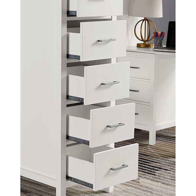 Cassidy White Twin Loft Bed w/ Drawers