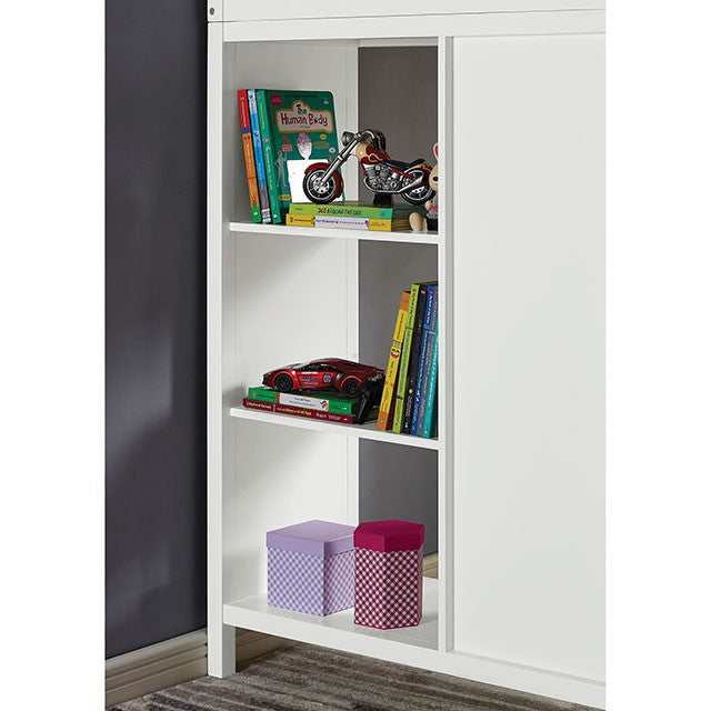 Cassidy White Twin Loft Bed w/ Drawers
