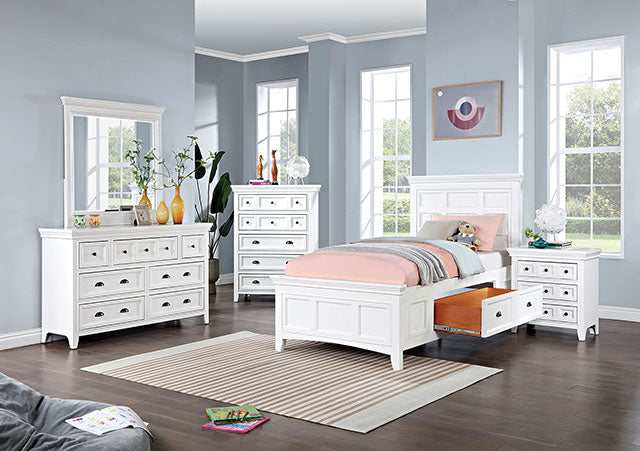 Castile White Twin Bed