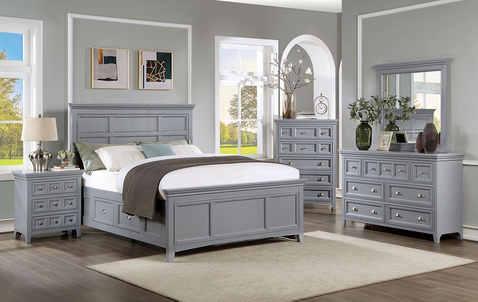 Castlile Gray 4 Pc. Queen Bedroom Set